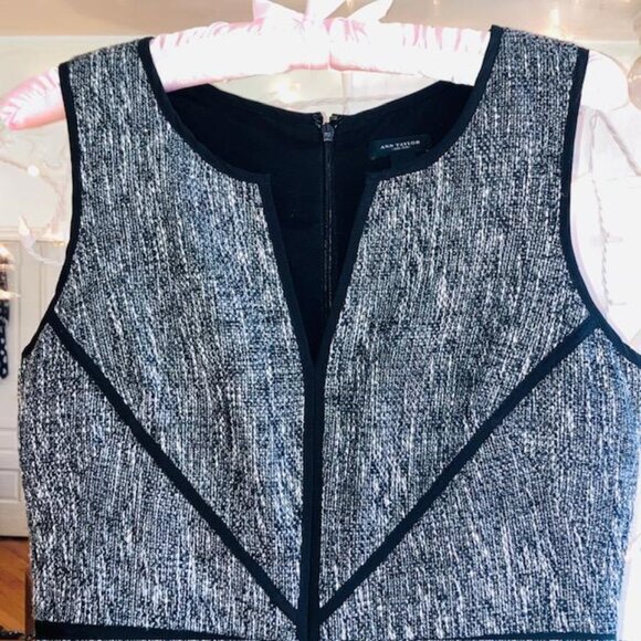 Ann Taylor Classic Tweed Pencil Sheath Dress Size 4 Elegant Business Wedding - Picture 3 of 11